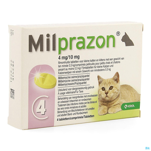 Milprazon4mg/ 10mg Chat +0,5kg Comp 1x4