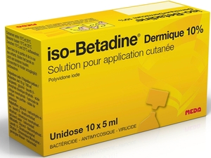 iso-Betadine Dermique 10% Solution pour Application Cutanée Unidose 10 x 5ml