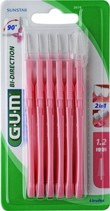 GUM Interdent Bi-Direction 6 Brossettes Fine 1,2 à 1,5 mm