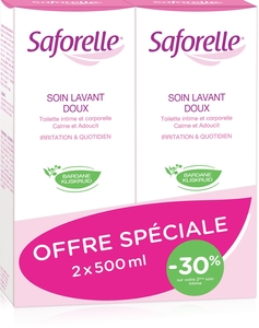 Saforelle Solution Lavante Douce Duo 2x500ml (2ème produit à - 30%)