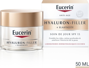 Eucerin Hyaluron-Filler + Elasticity Soin de Jour SPF 15 Crème Anti-Rides & Anti-Âge Pot 50ml