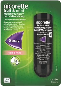 Nicorette Fruit &amp; Mint 1mg Spray 150 Doses