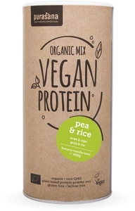 Purasana Organic Mix Vegan Protein Bio Pea-Rice (banana-vanilla) 400g