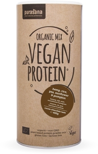 Purasana Organic Mix Vegan Protein Bio Hemp-Rice-Pea-Sunflower-Pumpkin (cocoa-chocolate) 400g
