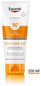Eucerin Sun Sensitive Protect SPF 50+ Toucher Sec Gel-Crème Texture Ultra-Légère Tube 200ml
