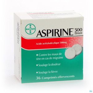 Aspirine 500mg 36 Comprimés Effervescents