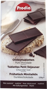 Prodia Tablettes Petit Déjeuner Chocolat Noir 16x8g