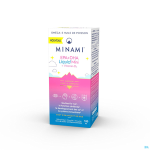 Minami EPA + DHA Liquid Mini + Vitamine D3 Fl 100ml
