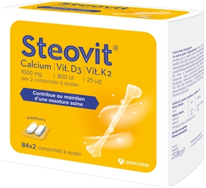 Steovit Calcium Vitamine D3/K2 1000mg/880IU 2x84 Comprimés