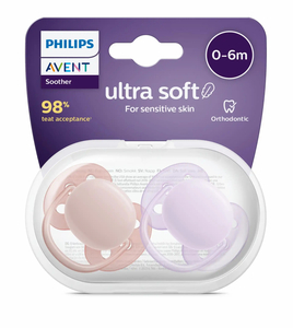 Philips Avent Sucette +0M Ultra Soft 2 Sucettes