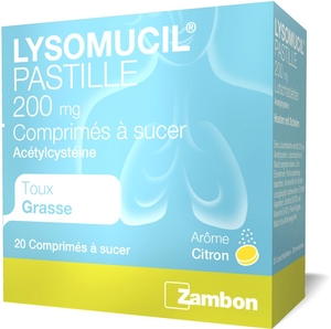 Lysomucil 200mg 20 Comprimés à Sucer