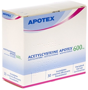 Acetylcysteine Apotex 600mg 30 Comprimés Effervescents