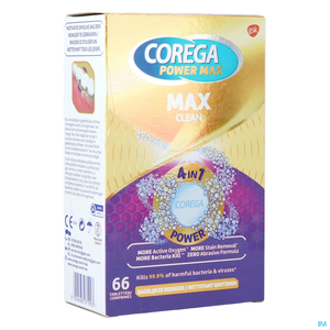 Corega Power Max Clean 4 en 1 66 Comprimés