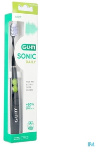 Gum Sonic Daily Brosse à Dents Pile Noir