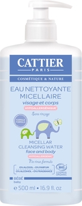 Cattier Bébé Eau Nettoyant Micellaire Bio 500ml